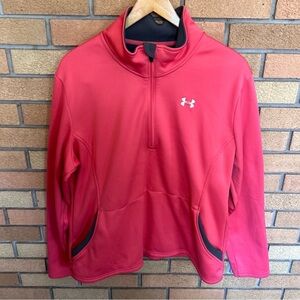 Under Armour Women's Pink/Coral 1/2 Zip Pullover Fleece Lined Size XL